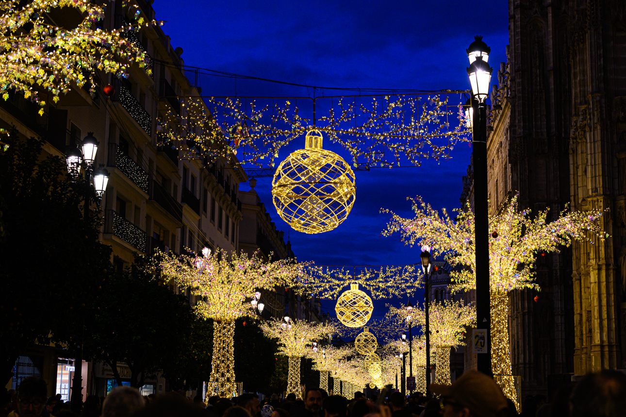 Le bellissime luminarie natalizie a Siviglia