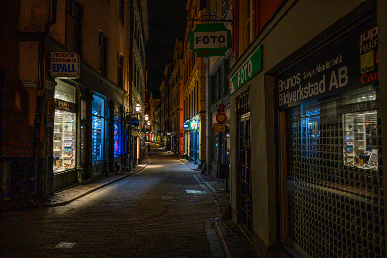 Gamla Stan la citt&agrave; vecchia in notturna