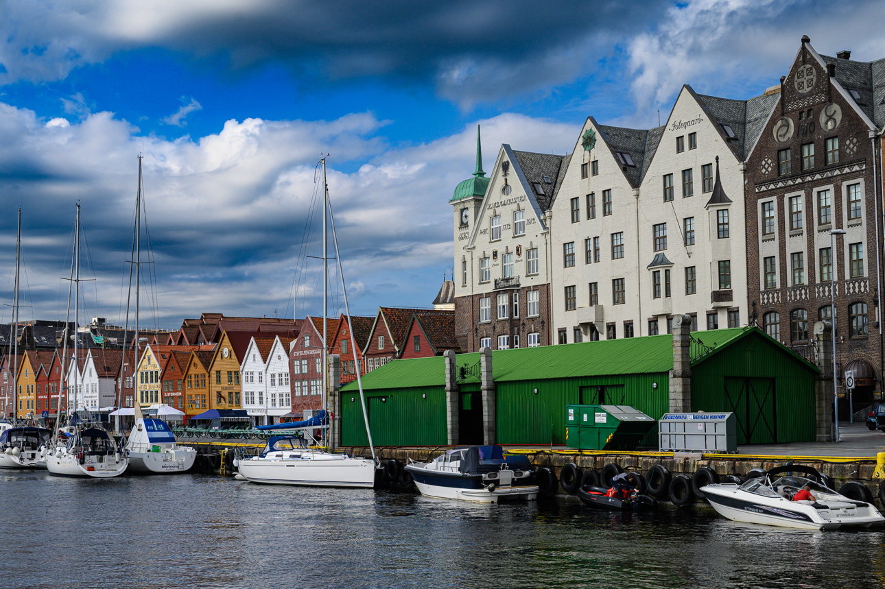 Alcune abitazioni di Bryggen, il quartier del porto di Bergen