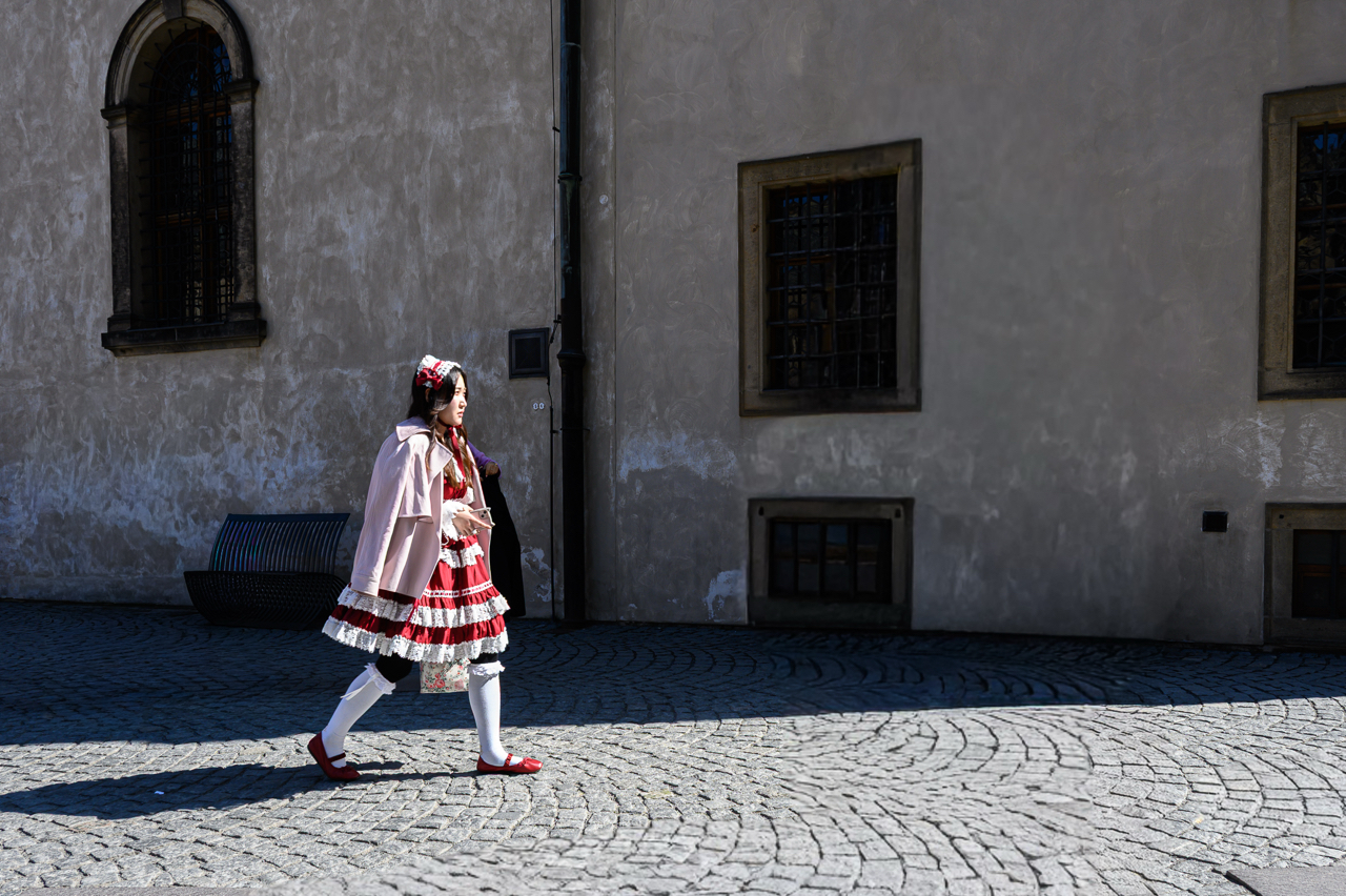 Turista orientale in visita al Castello