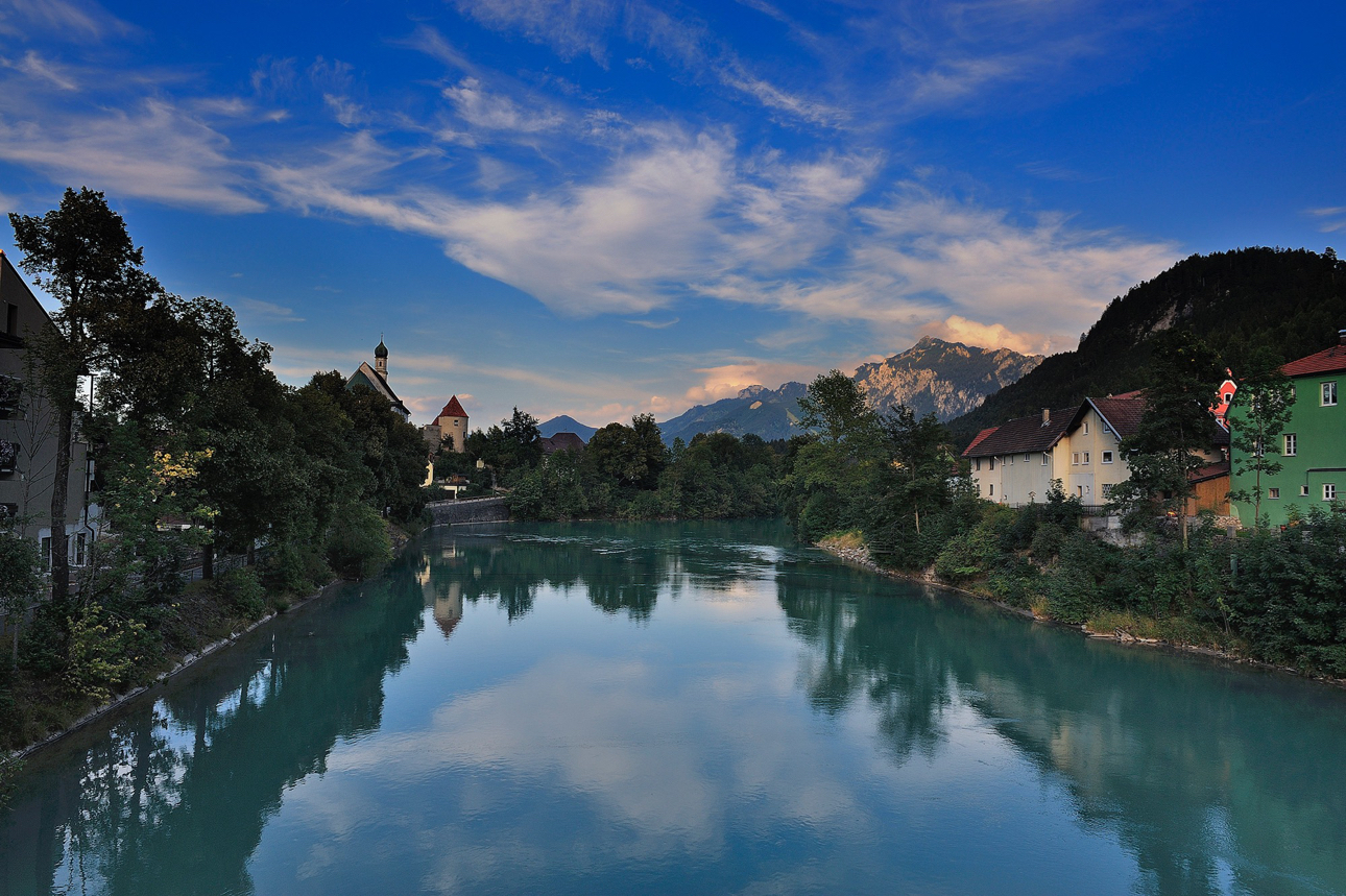 Il fiume Lech che attraversa fussen